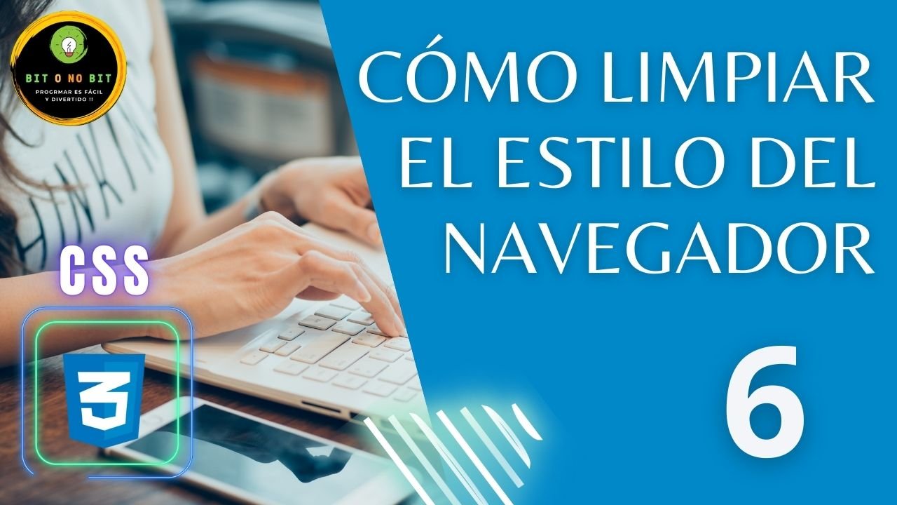 Imagen de fondo azul con manos de mujer en un teclado y el título del vídeo