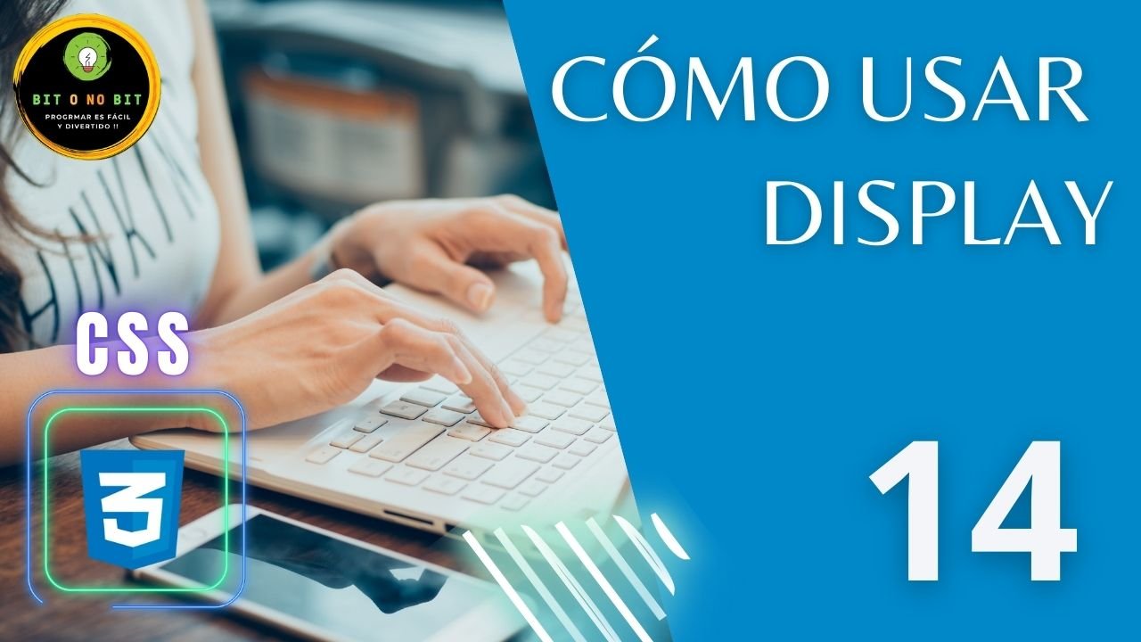 Imagen de fondo azul con manos de mujer en un teclado y el título del vídeo