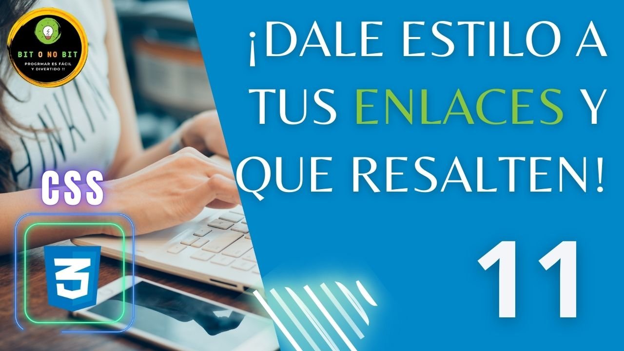 Imagen de fondo azul con manos de mujer en un teclado y el título del vídeo