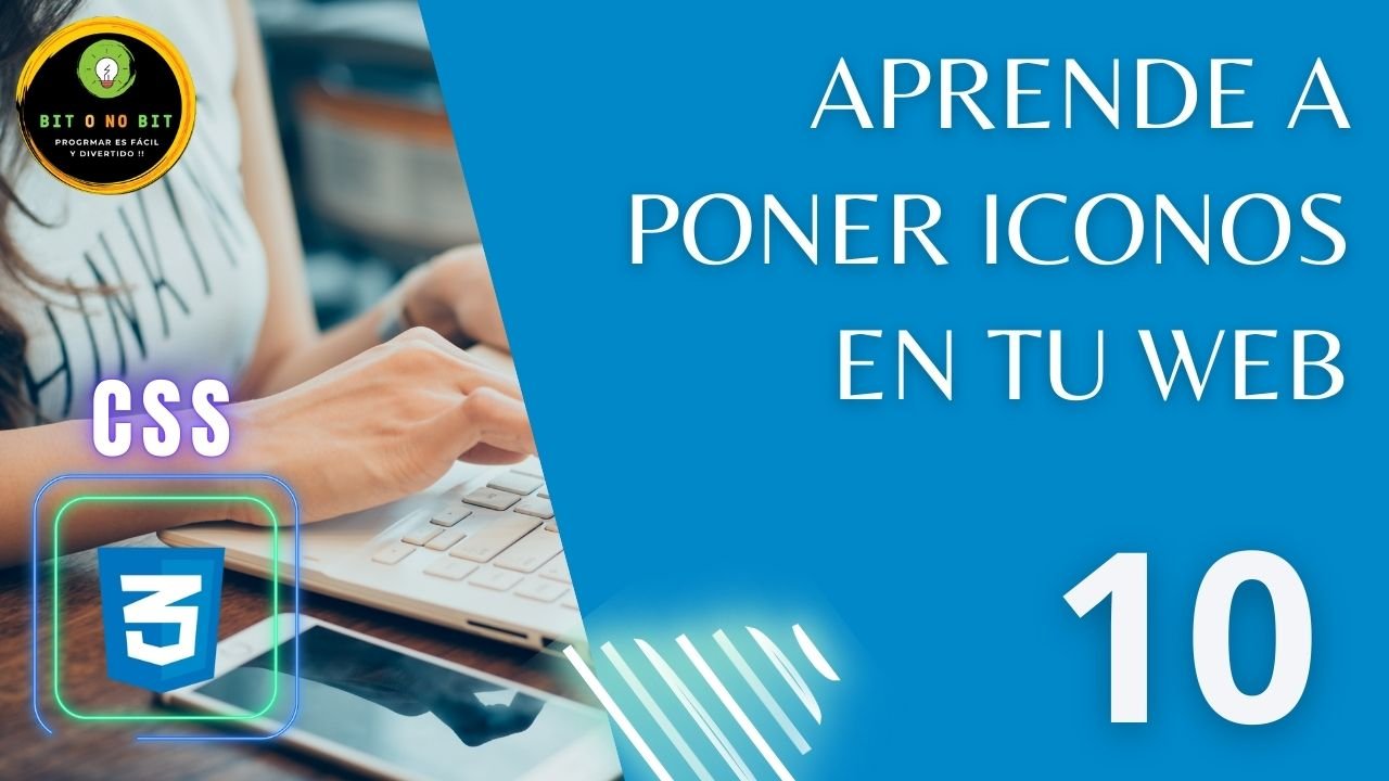 Imagen de fondo azul con manos de mujer en un teclado y el título del vídeo