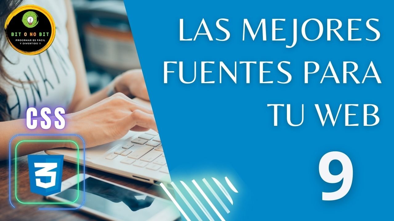Imagen de fondo azul con manos de mujer en un teclado y el título del vídeo