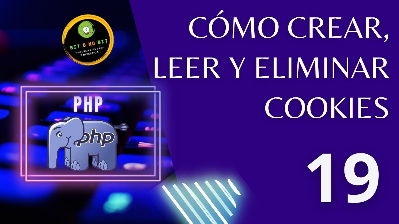 Imagen de un teclado retroiluminado y el logo de PHP con tonalidades violetas