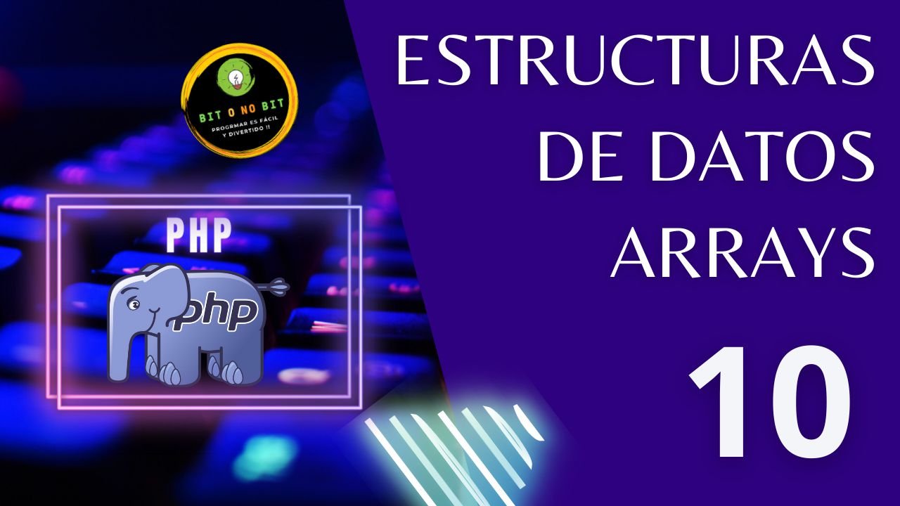 Imagen de un teclado retroiluminado y el logo de PHP con tonalidades violetas