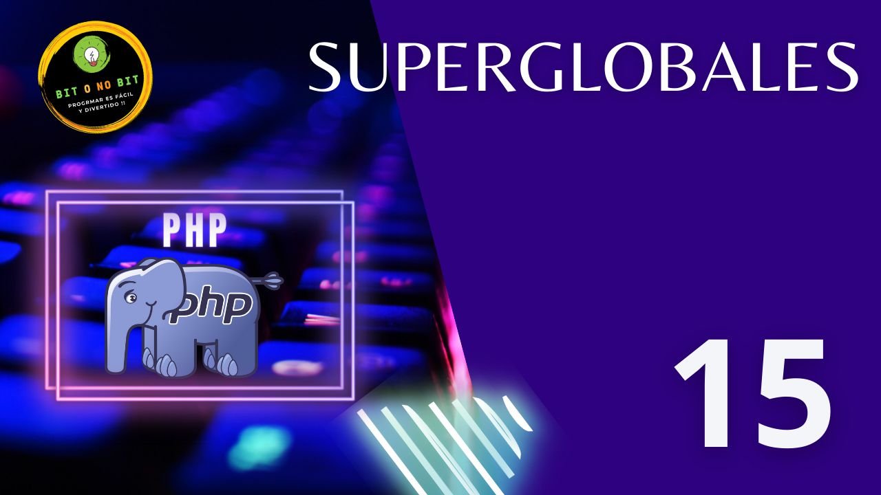 Imagen de un teclado retroiluminado y el logo de PHP con tonalidades violetas